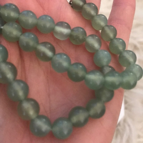 Green handmade jade beaded 15” necklace authentic Chinese - Picture 5 of 5